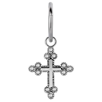 Cross charms in surgical steel with brilliants