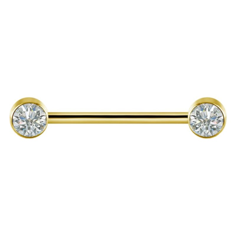 Bijou de téton en PVD gold Titane + zircon premium