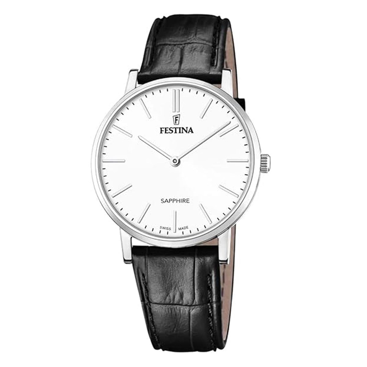 Montre Festina Classique cadran blan cuir noir
Collection Swiss Made