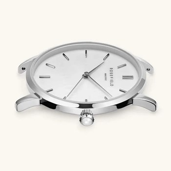 Montre femme Rosefield Pearl Edit maille mailanaise
argentée