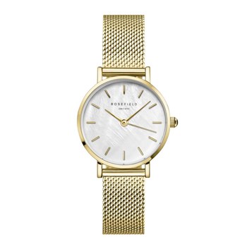 Montre femme Rosefield Small Edit maille milanaise
dorée