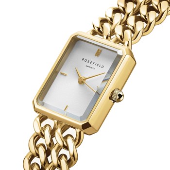 Montre femme Rosefield Studio double chaine dorée
cadran blanc