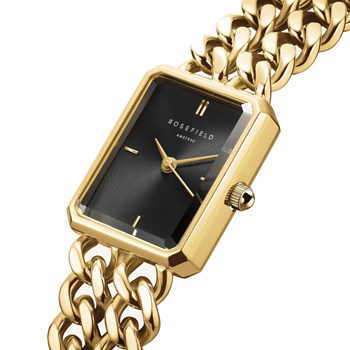 Montre femme Rosefield Studio double chaine dorée
cadran noir