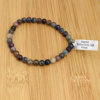 Bracelet boules polies saphirs multicolores