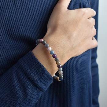 Bracelet boules polies saphirs multicolores