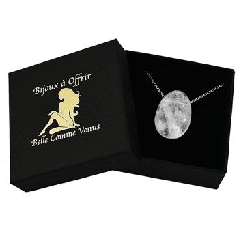 Necklace natural stone rock crystal Silver 925 Rhodium