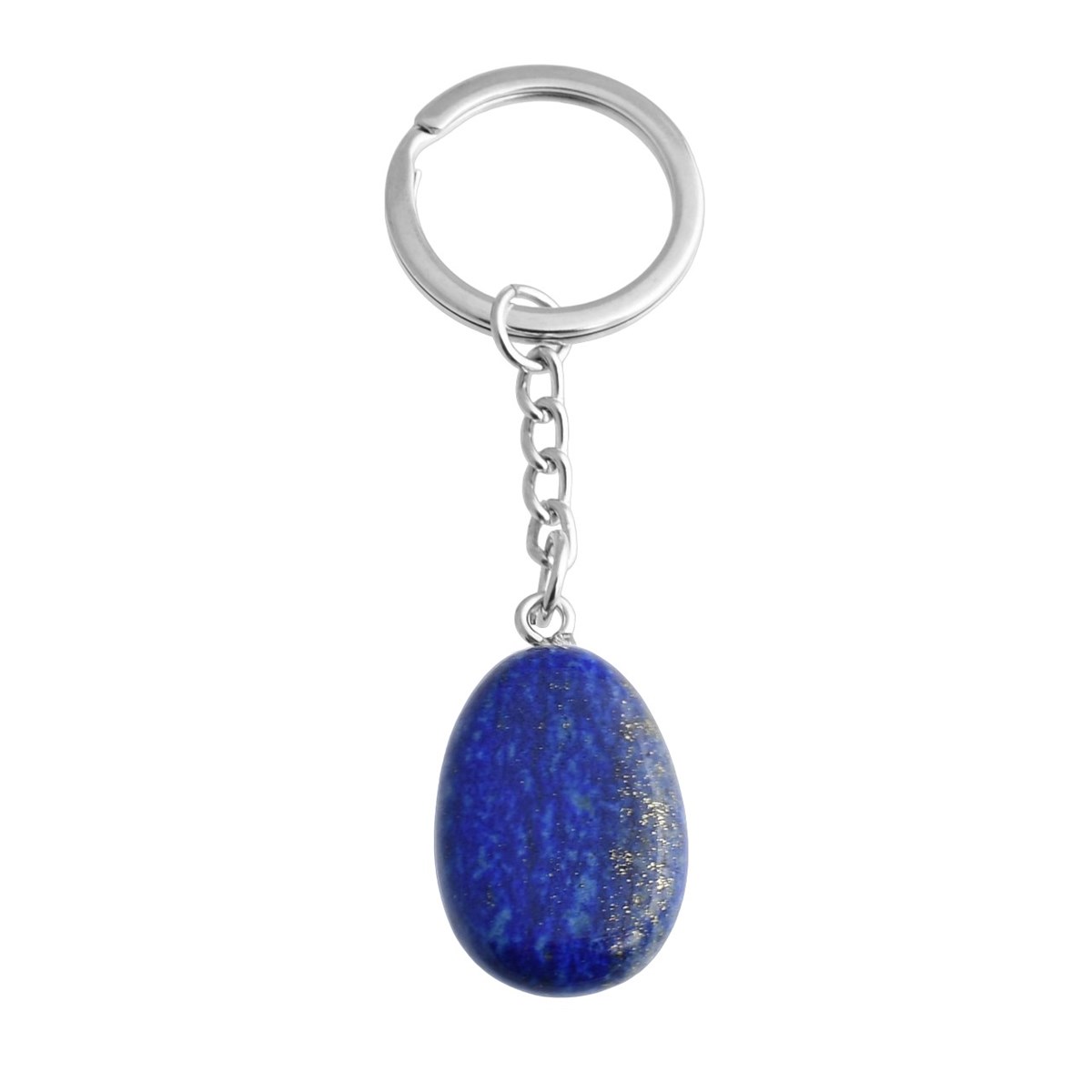 Porte-clés pierre naturelle Lapis Lazuli argenté
