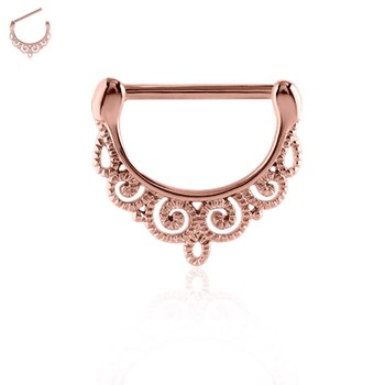 Roségoud vergulde tepelpiercing