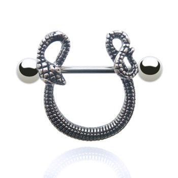 Snake nipple piercing