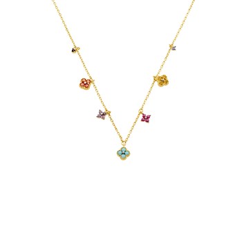 Collier Agatha Beloved pampille multicolore doré