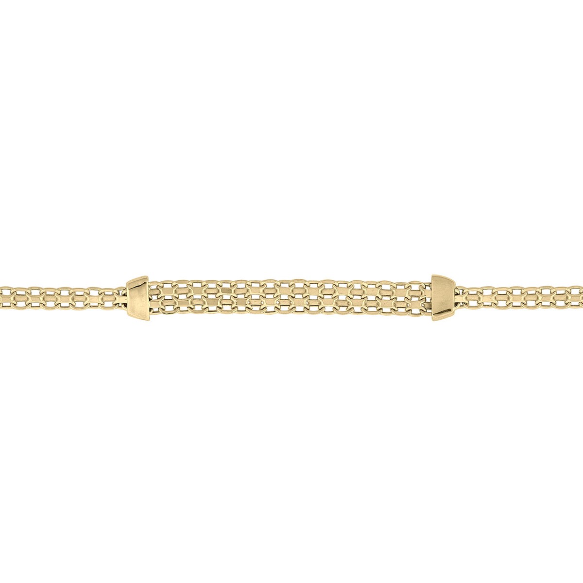 Bracelet Briilaxis maille forçat fantaisie 2/4 rangs_x000D_
9 carats
