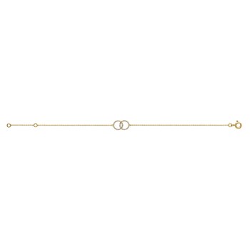 Bracelet Brillaxis or 9 carats cercles entrelacés
oxydes