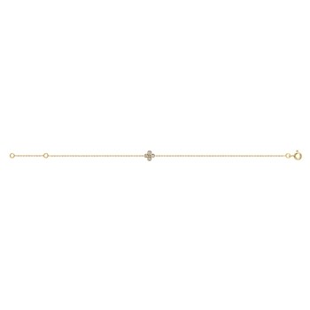 Bracelet Brillaxis trèfle diamant or jaune 9 carats