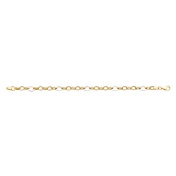 Bracelet Brillaxis maille forçat bicolore en or 9K