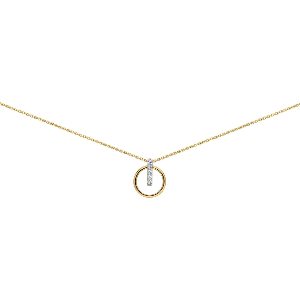 Collier Brillaxis cercle or jaune barrette oxydes