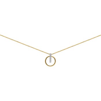 Collier Brillaxis cercle or jaune barrette oxydes