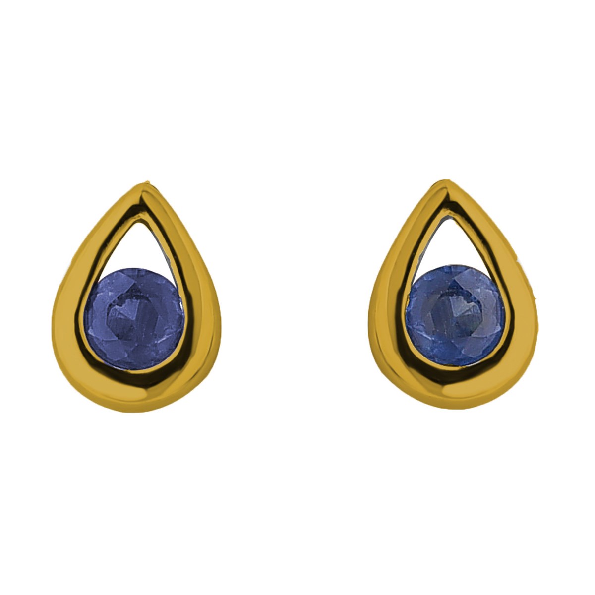 Boucles d'oreilles Brillaxis saphir et gouttes
en or jaune 18 carats