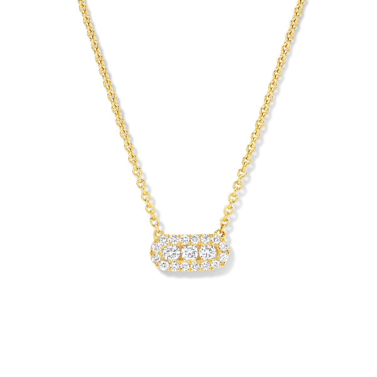 Collier Brillaxis Trilogie accompagnée_x000D_
or jaune 750/1000 et diamants