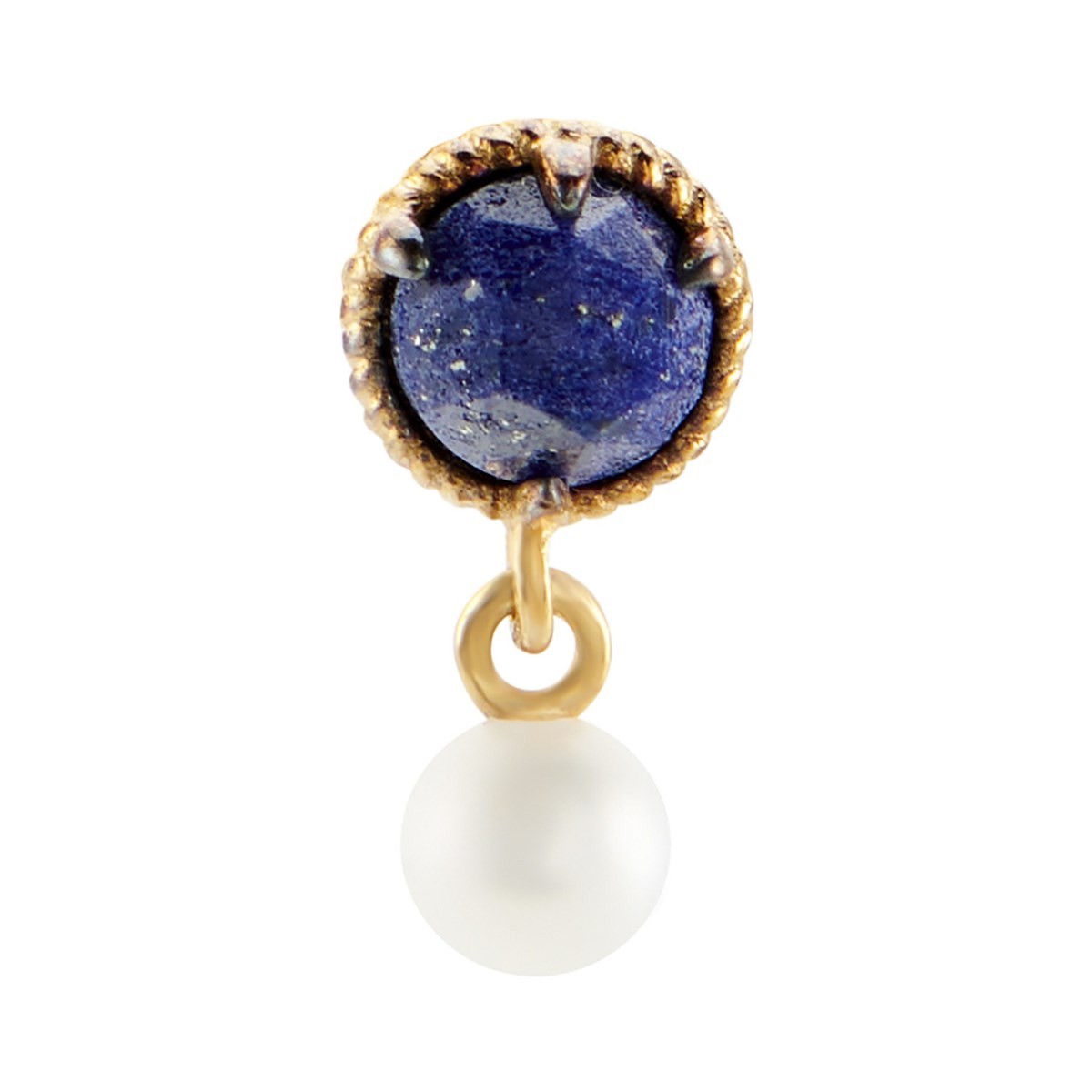Boucle d'oreille individuelle Agatha Précieux dorée_x000D_
lapis lazuli