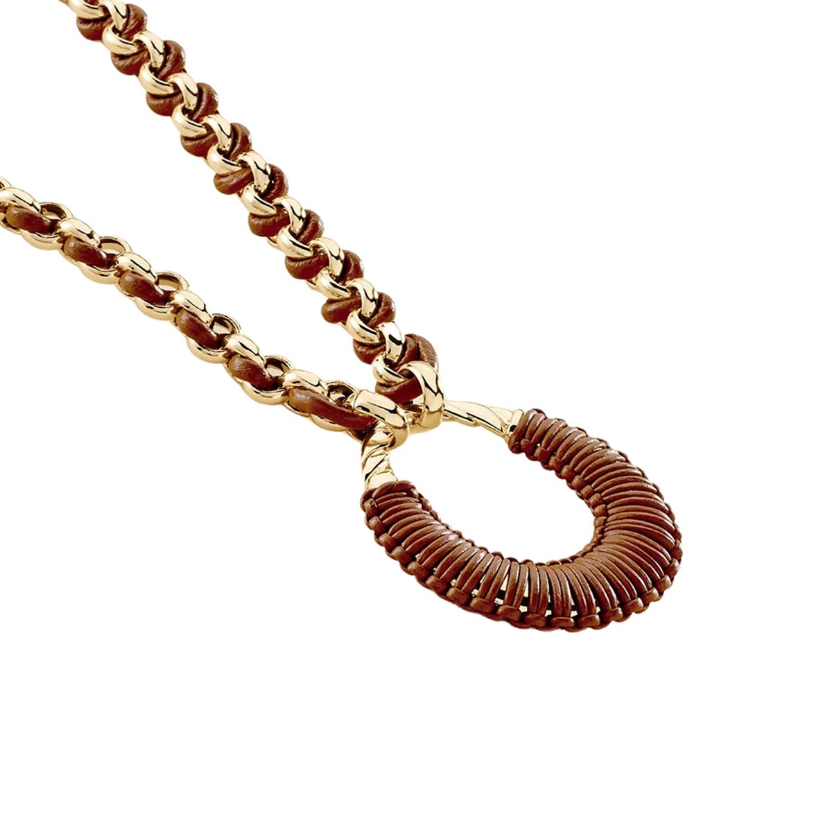 Sautoir Agatha Twiggy doré_x000D_
cuir camel