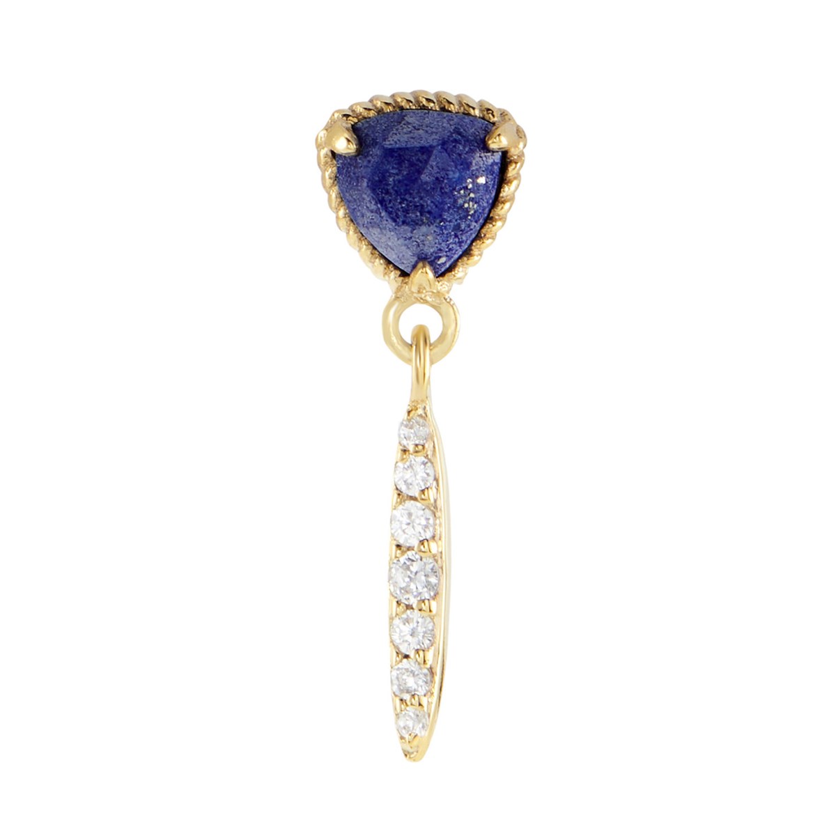 Boucle d'oreille individuelle Agatha Mix et Match dor_x000D_
ée Lapis Lazuli