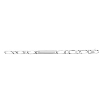 Gourmette Brillaxis en argent Rhodié