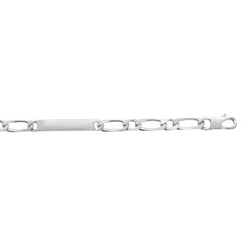 Gourmette Brillaxis en argent Rhodié