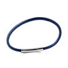 Bracelet Brillaxis cuir bleu et acier - vue V1