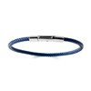 Bracelet Brillaxis cuir bleu et acier - vue V3