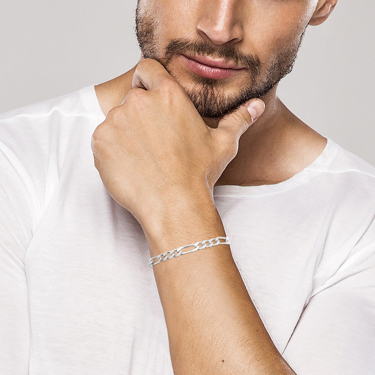 Bracelet Brillaxis en argent rhodié 21cm - vue 2