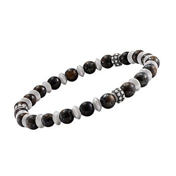 Bracelet homme Jourdan acier pierres de cuivre_x000D_
collection Brume