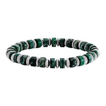 Bracelet Jourdan élastique jaspe impériale acier_x000D_
collection Brume