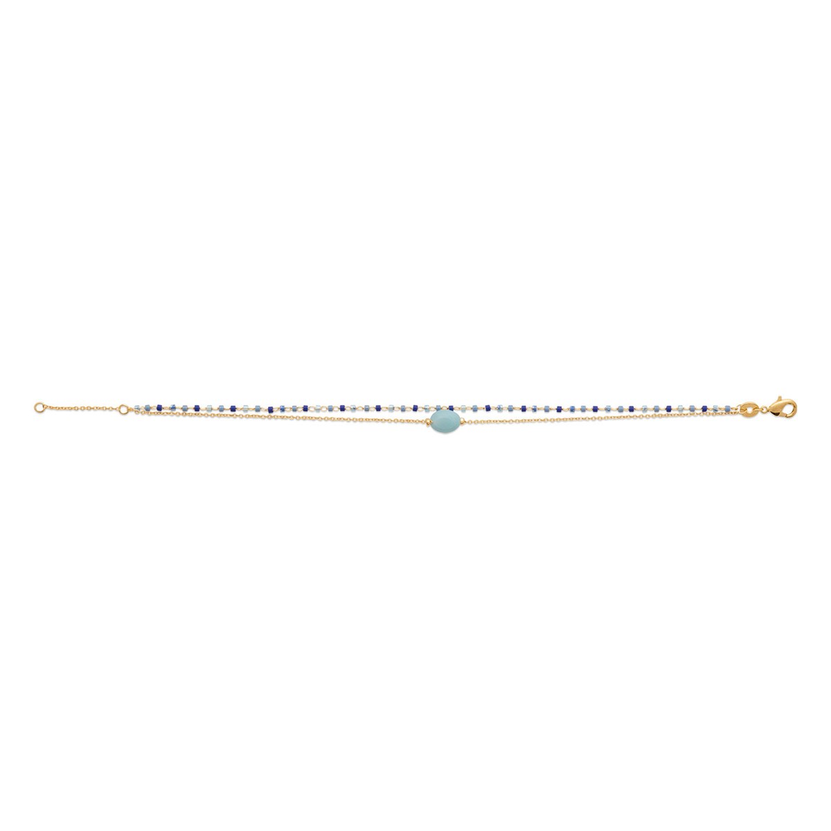 Bracelet Brillaxis plaqué or et perle d'amazonite
18cm