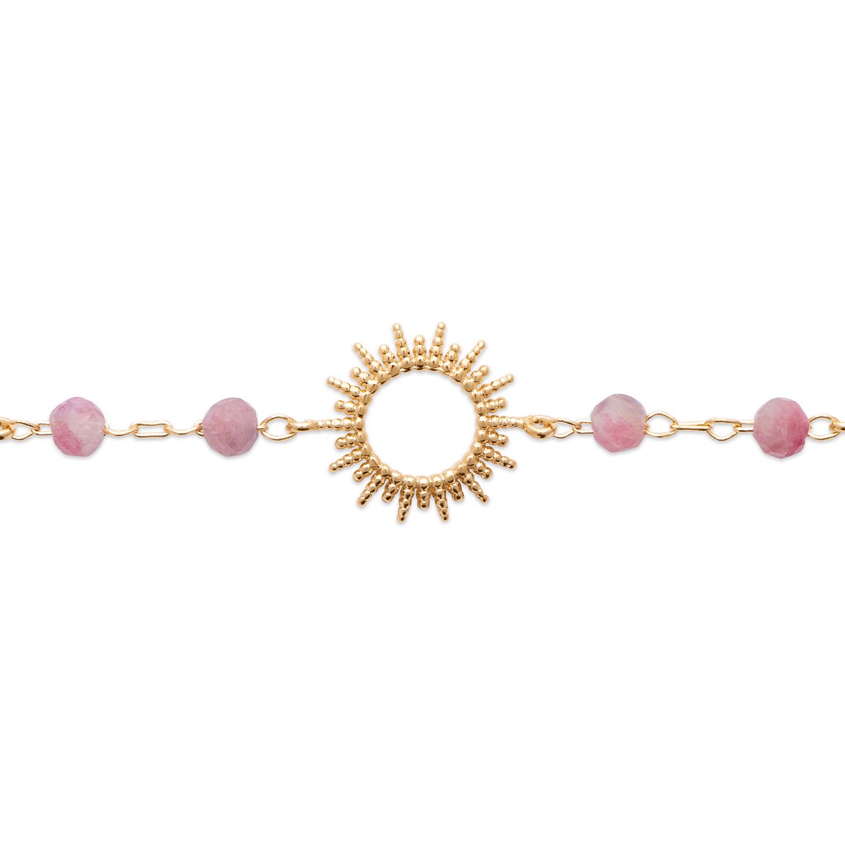 Bracelet Brillaxis Soleil et tourmaline rose
18 cm