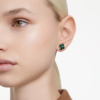 Clous d'oreilles Swarovski Idyllia trèfle vert