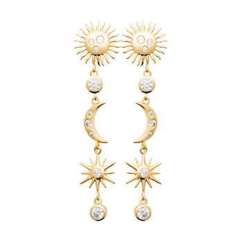 Boucle d'oreilles pendantes Brillaxis celeste
plaqué or