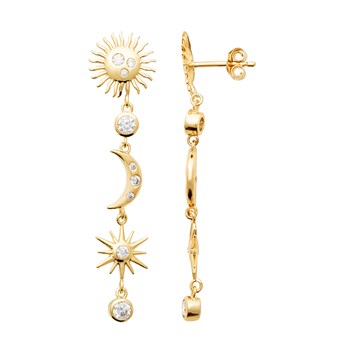 Boucle d'oreilles pendantes Brillaxis celeste
plaqué or