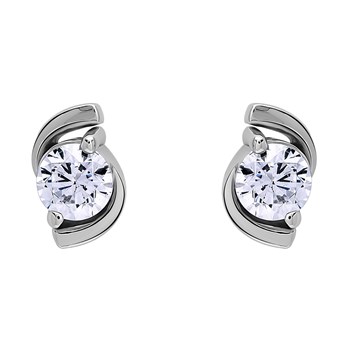 Boucles d'oreilles or blanc 18 carats oxydes