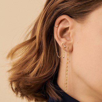 Piercing puce Agatha Miniluna argent doré