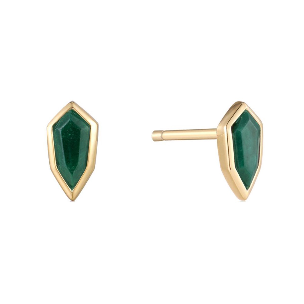 Boucles d'oreilles puces Ania Haie Second Nature dor_x000D_
ées Malachite