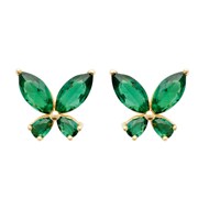 Puces d'oreilles Brillaxis papillons oxydes verts