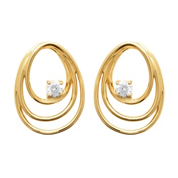 Boucles d'oreilles pendantes Brillaxis anneaux
plaqué or et oxyde de zirconium