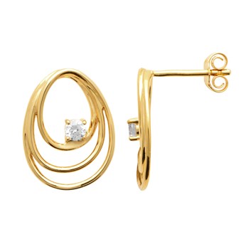 Boucles d'oreilles pendantes Brillaxis anneaux
plaqué or et oxyde de zirconium