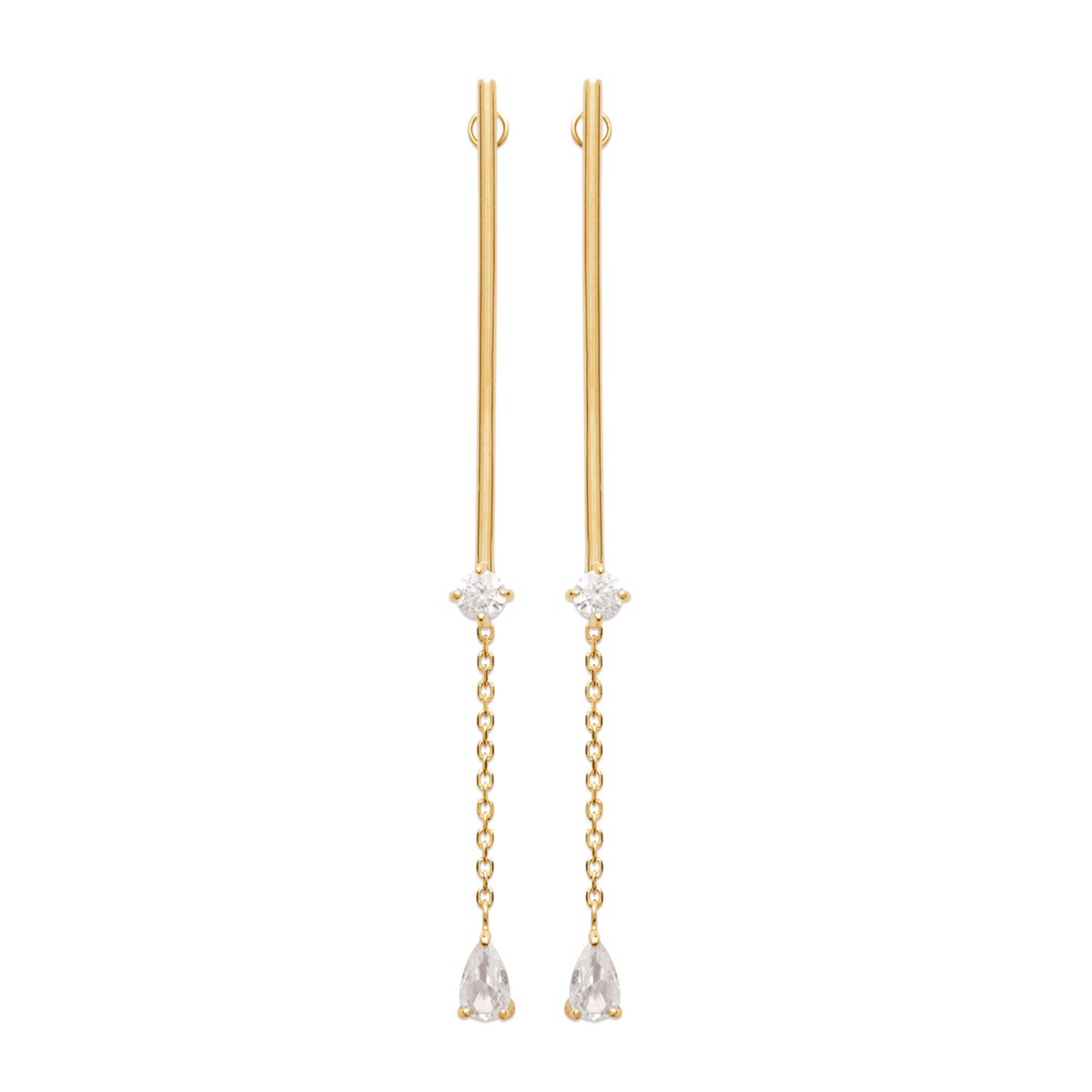 Boucles d'oreilles pendantes Brillaxis
doubles tiges - vue 3
