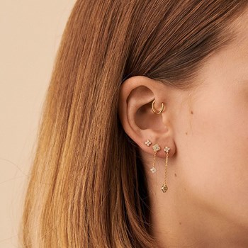 Set de 3 boucles d'oreilles Agatha Beloved blanc