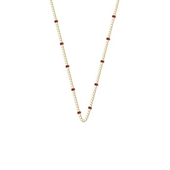 Collier Les Cadettess laiton doré laque bordeaux