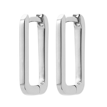 Créoles rectangulaires argent