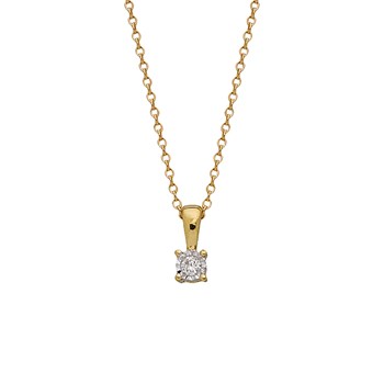 Collier solitaire diamant or 18 carats 0.03 ct