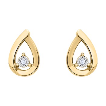 Boucles d'oreilles Brillaxis diamant
or jaune 9 carats