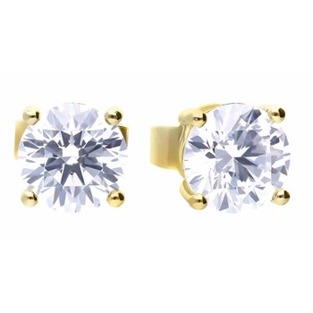 24-carat gold-plated zirconium earring in 925 sterling silver